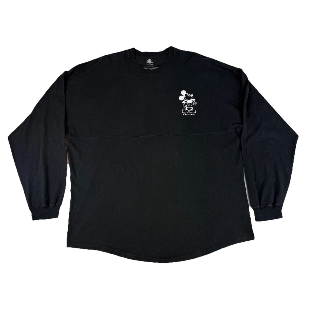 Disney Parks Spirit Over Size Jersey Size Large Chicago Windy‎ City Black Shirt